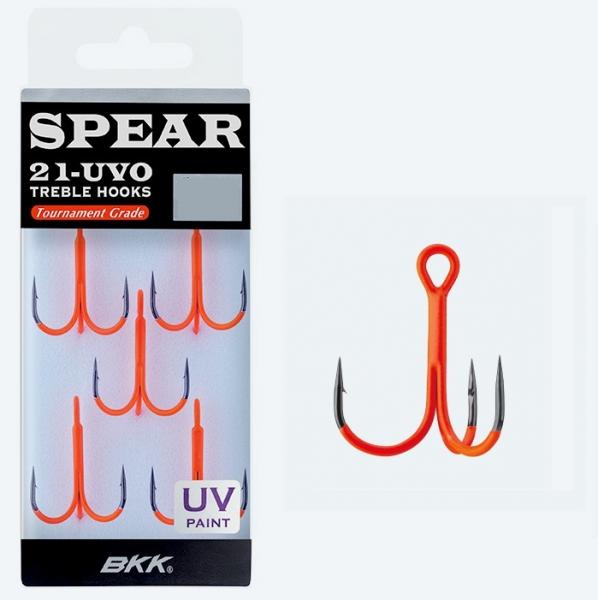  Spear-21 UVO (treble hooks, UV painting) - BKK Spear-21 UVO Treble  (UV painting) #6 (6 pcs) treble hooks