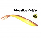 GOLTEENN Dropshot V-tail 7" 14-Yellow Coffee, ~17g,(1gab.) silikona mānekļi