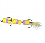 JIG.LV "MANDULA Classic" ~11cm, SS wire, #4-Yellow/Violet CT, peldoši mānekļi
