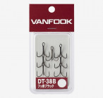 VANFOOK DT-38B Strong Fine Wire, Zero Black (PTFE), #6, ( 6 gab.) trijžubura āķi