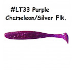 KEITECH Easy Shiner 3" #LT33 Purple Chameleon/Silver Flk. (10 gab.) silikona mānekļi