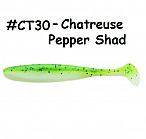 KEITECH Easy Shiner 4" #CT30 Chartreuse Pepper Shad (7 pcs) silikona mānekļi