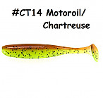 KEITECH Easy Shiner 4.5" #CT14 Motoroil/Chartreuse (6 pcs) softbaits