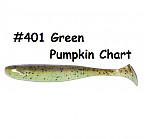 KEITECH Easy Shiner 4" #401 Green Pumpkin Chart (7 pcs) silikona mānekļi