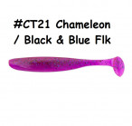KEITECH Easy Shiner 3.5" #CT21 Chameleon Black&Blue Fkl. (7 gab.) silikona mānekļi