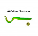 Silicone Eeel L 10cm body, 30cm with full tail, 21g, #02-Lime Chartreuse, 1pc, softbaits