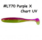 KEITECH Easy Shiner 5" #LT70 Purple X Chart UV (5 gab.) silikona mānekļi