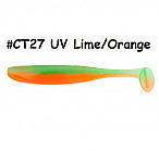 KEITECH Easy Shiner 3" #CT27 UV Lime/Orange (10 gab.) silikona mānekļi