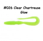 KEITECH Mad Wag Mini 3.5" #026 Clear Chartreuse Glow (10 gab.) silikona mānekļi