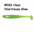 KEITECH Easy Shiner 4" #026 Clear Chartreuse Glow (7 pcs) silikona mānekļi