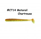 KEITECH Swing Impact 2.5" #CT14 Motoroil Chartreuse (10 pcs) softbaits