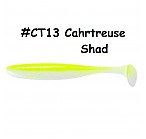 KEITECH Easy Shiner 3.5" #CT13 Chartreuse Shad (7 gab.) silikona mānekļi