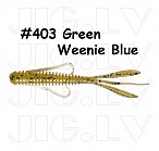 KEITECH Hog Impact 3" #403 Green Weenie Blue (12 pcs) softbaits