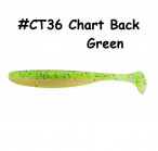 KEITECH Easy Shiner 4" #CT36 Chart Back Green (7 pcs) silikona mānekļi