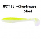 KEITECH Swing Impact Fat 3.3" #CT13 Chartreuse Shad (7 gab.) silikona mānekļi