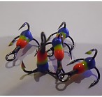 Treble Epo Hooks with drop (VANFOOK) #14 (red/yellow/blue) (5pcs) trijžubura āķi